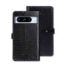 For Google Pixel 8 idewei Crocodile Texture Leather Phone Case(Black) - 1