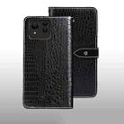 For Google Pixel 8a idewei Crocodile Texture Leather Phone Case(Black) - 1