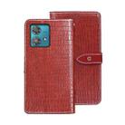 For Motorola Edge 40 Neo idewei Crocodile Texture Leather Phone Case(Red) - 1