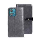 For Motorola Edge 40 Neo idewei Crocodile Texture Leather Phone Case(Grey) - 1