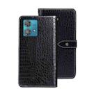 For Motorola Edge 40 Neo idewei Crocodile Texture Leather Phone Case(Black) - 1