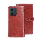 For Motorola Moto G84 5G idewei Crocodile Texture Leather Phone Case(Red) - 1