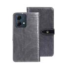 For Motorola Moto G84 5G idewei Crocodile Texture Leather Phone Case(Grey) - 1