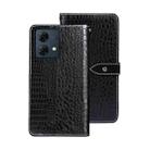 For Motorola Moto G84 5G idewei Crocodile Texture Leather Phone Case(Black) - 1