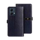 For Motorola Moto G84 5G idewei Crocodile Texture Leather Phone Case(Dark Blue) - 1