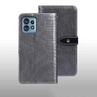 For Motorola Edge 40 Pro 5G idewei Crocodile Texture Leather Phone Case(Grey) - 1