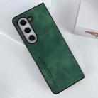 For Samsung Galaxy Z Fold5 i.Crystal Lambskin Folding Phone Case(Green) - 1
