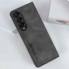 For Samsung Galaxy Z Fold3 5G i.Crystal Lambskin Folding Phone Case(Dark Grey) - 1
