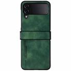 For Samsung Galaxy Z Flip4 i.Crystal Lambskin Three-piece Folding Phone Case(Green) - 1