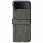 For Samsung Galaxy Z Flip4 i.Crystal Lambskin Three-piece Folding Phone Case(Dark Grey) - 1