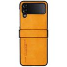 For Samsung Galaxy Z Flip4 i.Crystal Lambskin Three-piece Folding Phone Case(Orange) - 1