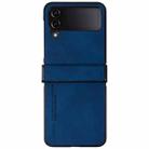 For Samsung Galaxy Z Flip4 i.Crystal Lambskin Three-piece Folding Phone Case(Blue) - 1