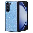 For Samsung Galaxy Z Fold5 Flash Diamond Folding Phone Case(Flash Blue) - 1