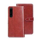 For Sony Xperia 1 V idewei Crocodile Texture Leather Phone Case(Red) - 1