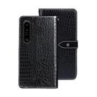 For Sony Xperia 1 V idewei Crocodile Texture Leather Phone Case(Black) - 1