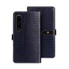 For Sony Xperia 1 V idewei Crocodile Texture Leather Phone Case(Dark Blue) - 1