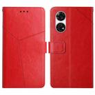 For ZTE Anshin Family A303ZT Y-shaped Pattern Flip Leather Phone Case(Red) - 1