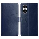 For ZTE Anshin Family A303ZT Y-shaped Pattern Flip Leather Phone Case(Blue) - 1