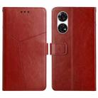 For ZTE Anshin Family A303ZT Y-shaped Pattern Flip Leather Phone Case(Brown) - 1