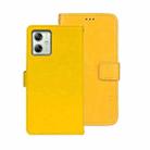 For Motorola Moto G54 5G EU idewei Crazy Horse Texture Leather Phone Case(Yellow) - 1