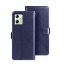 For Motorola Moto G54 5G EU idewei Crazy Horse Texture Leather Phone Case(Blue) - 1