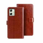 For Motorola Moto G54 5G EU idewei Crazy Horse Texture Leather Phone Case(Brown) - 1