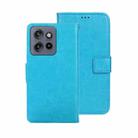 For Motorola Edge 50 Neo idewei Crazy Horse Texture Leather Phone Case(Sky Blue) - 1