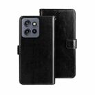 For Motorola Edge 50 Neo idewei Crazy Horse Texture Leather Phone Case(Black) - 1