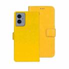 For Motorola Moto G55 5G idewei Crazy Horse Texture Leather Phone Case(Yellow) - 1