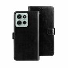 For Motorola Moto G75 5G idewei Crazy Horse Texture Leather Phone Case(Black) - 1
