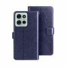 For Motorola Moto G75 5G idewei Crazy Horse Texture Leather Phone Case(Blue) - 1
