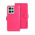 For Motorola Moto G75 5G idewei Crazy Horse Texture Leather Phone Case(Rose Red) - 1