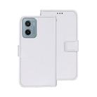 For Motorola Moto E15 idewei Crazy Horse Texture Leather Phone Case(White) - 1