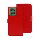 For Motorola Moto G Power 2025 idewei Crazy Horse Texture Leather Phone Case(Red) - 1
