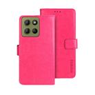 For Motorola Moto G15 Power idewei Crazy Horse Texture Leather Phone Case(Rose Red) - 1