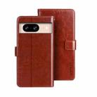 For Google Pixel 8 idewei Crazy Horse Texture Leather Phone Case(Brown) - 1