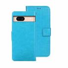 For Google Pixel 8a idewei Crazy Horse Texture Leather Phone Case(Sky Blue) - 1