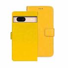 For Google Pixel 8a idewei Crazy Horse Texture Leather Phone Case(Yellow) - 1