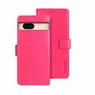 For Google Pixel 8a idewei Crazy Horse Texture Leather Phone Case(Rose Red) - 1