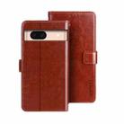For Google Pixel 8a idewei Crazy Horse Texture Leather Phone Case(Brown) - 1