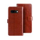 For Google Pixel 9a idewei Crazy Horse Texture Leather Phone Case(Brown) - 1