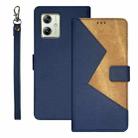 For Motorola Moto G54 5G EU Version idewei Two-color Splicing Leather Phone Case(Blue) - 1