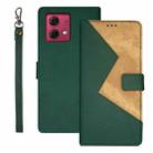 For Motorola Moto G84 5G idewei Two-color Splicing Leather Phone Case(Green) - 1