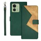 For Motorola Edge 40 5G idewei Two-color Splicing Leather Phone Case(Green) - 1