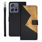 For Motorola Edge 50 Neo idewei Two-color Splicing Leather Phone Case(Black) - 1