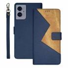 For Motorola Moto G55 5G idewei Two-color Splicing Leather Phone Case(Blue) - 1