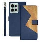 For Motorola Moto G75 5G idewei Two-color Splicing Leather Phone Case(Blue) - 1