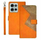 For Motorola Moto G75 5G idewei Two-color Splicing Leather Phone Case(Orange) - 1