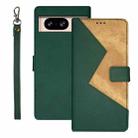 For Google Pixel 8 idewei Two-color Splicing Leather Phone Case(Green) - 1