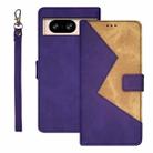 For Google Pixel 8 idewei Two-color Splicing Leather Phone Case(Purple) - 1